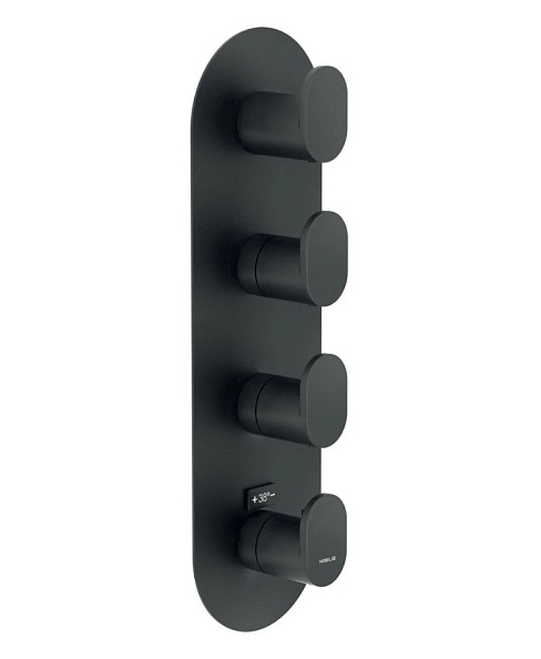 Термостатический смеситель Nobili UP для ванны 4 выхода (внешняя часть), матовый черный (UP94104BM)