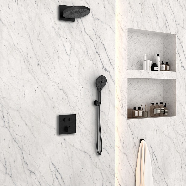 Душевой комплект Vincea VSFW-4I211MB встраиваемый, черный