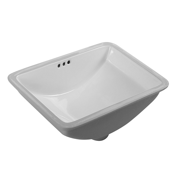 Раковина встраиваемая снизу керамическая BelBagno 530х370 прямоугольная, белый глянцевый (BB1006)
