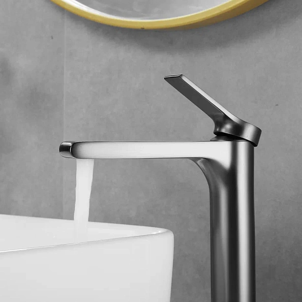 Смеситель для раковины Shevanik S8311T, оружейная сталь