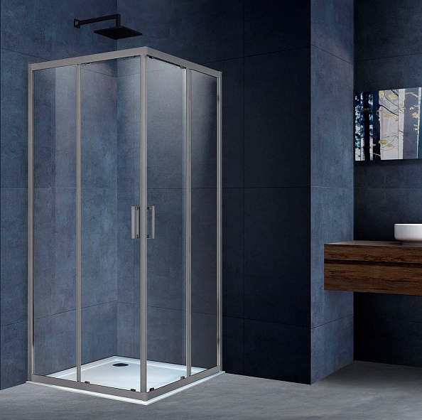 Душевой уголок Vincea Alpha (VSS-3AL900CLGM) 900х900 мм, вороненая сталь, стекло прозрачное