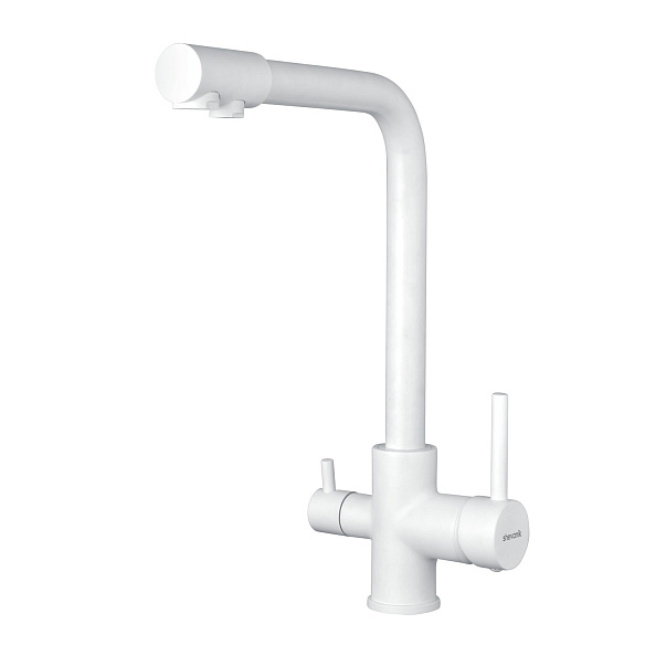 Смеситель для кухни с подключением фильтра Shevanik S328C, белый
