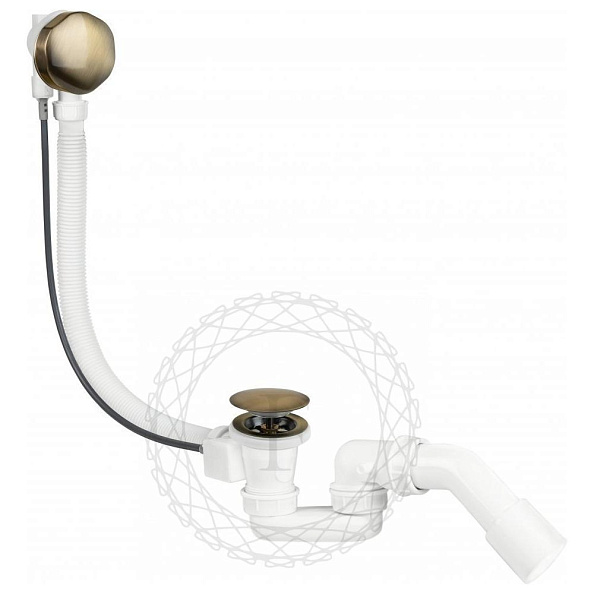 Слив-перелив (полуавтомат, 80 см.) FILARETE FL80BR, бронза