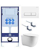 Set AQUATEK КЛАССИК cm (рама AQUATEK Standard INS-0000012 с звукоиз.прокладкой+крепеж KKI-0000002+кнопкаKDI-0000061+унитаз КЛАССИК AQ1112-00 с крышкой