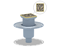 Трап Bronze de Luxe вертик выход, магнитный сухой затвор, дизайн-решетка Рыбы (21980-5902)