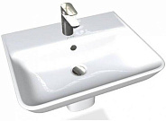 STRUKTURA EGE112-00 Раковина 55x40 с отв.для смесителя,сл.пер.,белый