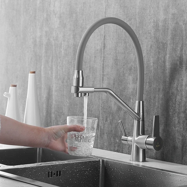 Смеситель для кухни Rose R558L, сатин