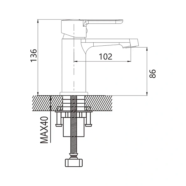 Смеситель для раковины Shevanik S8101, хром
