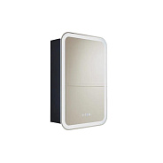 Зеркало-шкаф Silver Mirrors Фиджи BLACK 60 - 4.2 правый (часы, ТХ, сенсорный выключатель)