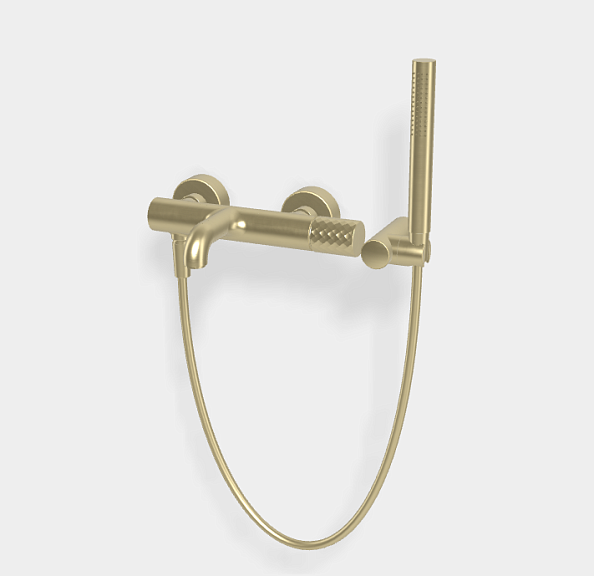 Смеситель для ванны и душа Fima Carlo Frattini Spillo Tech,  X Collection, шампань брашированная (F3034TNXHS)