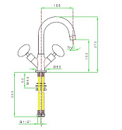 Смеситель для раковины Nicolazzi Cristallo Di Rocca, латунь позолоченная (2236TC GB 09MC Cristallo Di Rocca)