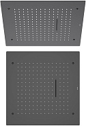 AQ2082MB верхний душ 500*500 мм, 2 jet (внешняя и скрытая часть), матовый черный