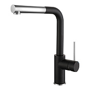 Смеситель для кухни с выдвижным изливом Rivelato Albano 1573503, антрацит/хром