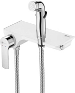 LM7168CW "SOLO" Смеситель настенный, с гигиеническим душем, белый