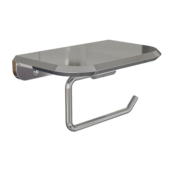 Держатель для туалетной бумаги с полочкой Knotlor PH103C, хром