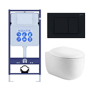 Set AQUATEK АЛЬТАИР (рама AQUATEK Standard INS-0000012 с звукоиз.прокладкой+крепеж KKI-0000002+кнопкаKDI-0000012+унитаз АЛЬТАИР AQ1980-00 с крышкой