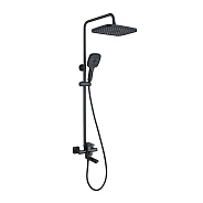 Душевая система Prohanss для ванны и душа с тропическим душем поворотный излив 15 см, черный (P60.24.06)