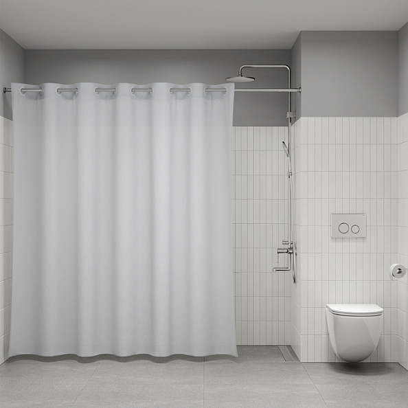 Штора для ванной IDDIS Бэйс (Base) 200x240 см, полиэстер, светло-серый (TL07P24i11)