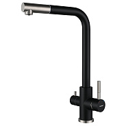 Смеситель для кухни с подключением фильтра GranFest Z-5421, черный