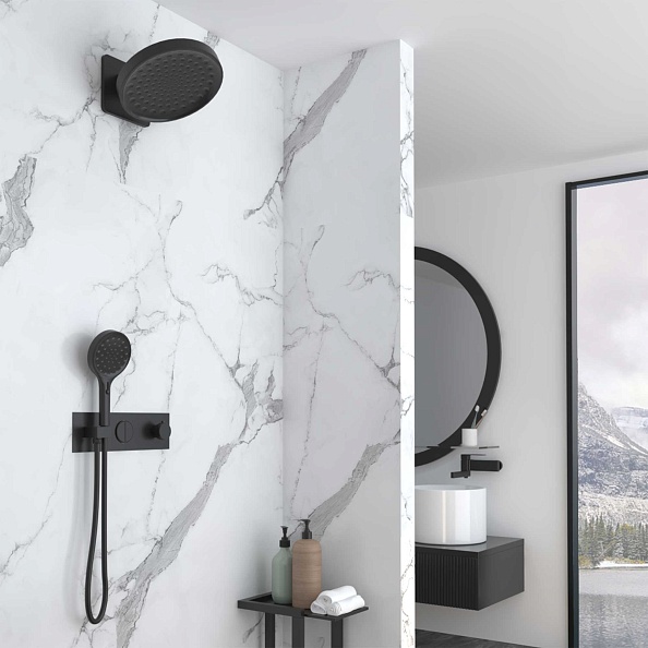 Душевой комплект Vincea VSFW-422TI3MB встраиваемый, термостатический, двухрежимный, черный