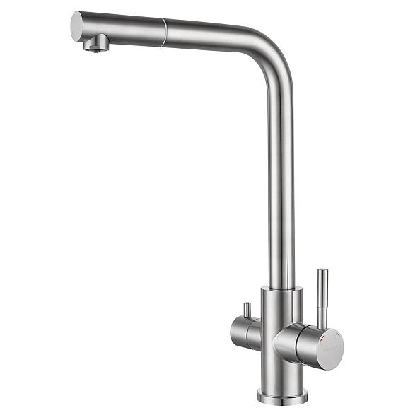 Смеситель для кухни с подключением фильтра GranFest Z-5421, нержавейка