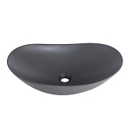 Раковина накладная керамическая BelBagno 605х360 овальная, серый матовый (BB1404-H311)