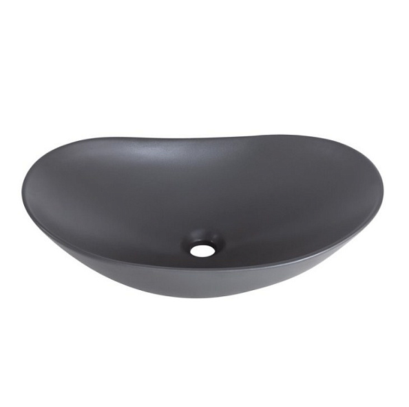 Раковина накладная керамическая BelBagno 605х360 овальная, серый матовый (BB1404-H311)