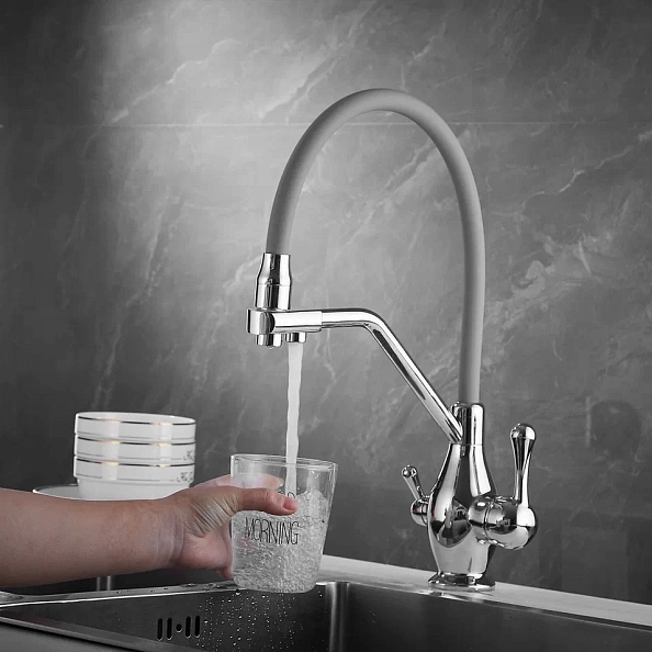 Смеситель для кухни Rose R858, хром