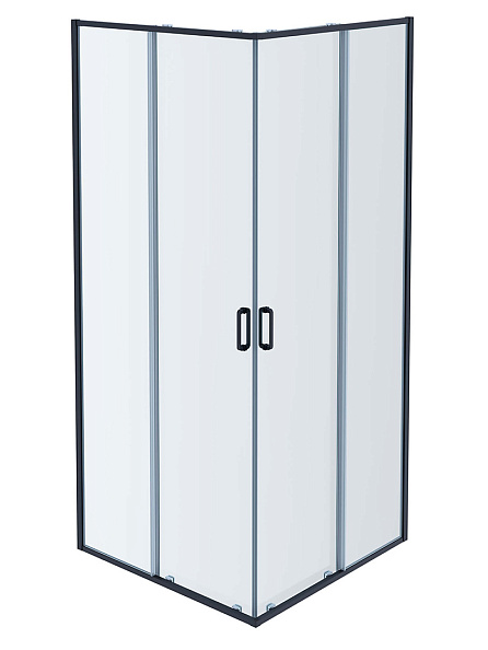 AQ ARI KV 09020GM Душевой уголок квадратный, двери раздвижные 900x900x2000 профиль оружейная сталь, стекло прозрачное