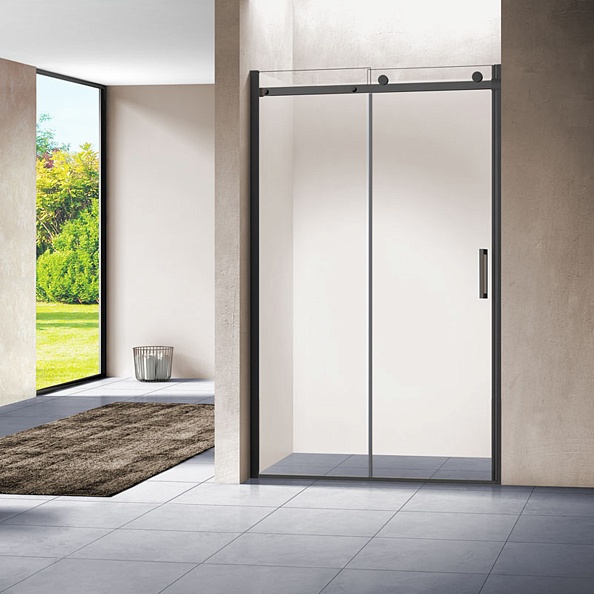 Душевая дверь Vincea Como (VPS-1C120CLB) 1200х1950 мм, черный, стекло прозрачное