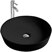 AQ5558-MB ЕВРОПА раковина 415*415*135 для установки на столешницу, матовый черный