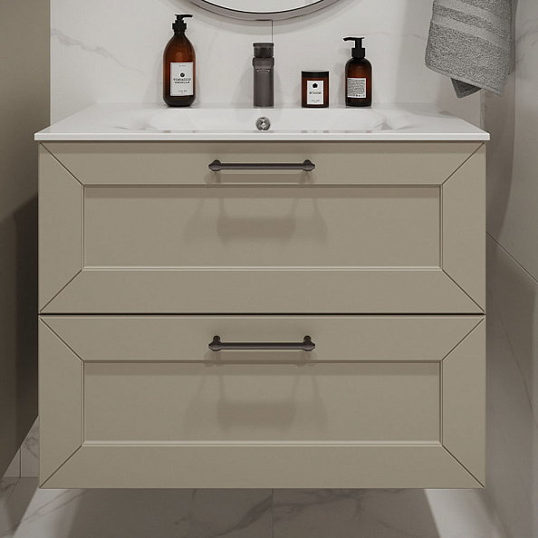 Тумба с раковиной подвесная (80см) Terminus Victoria VIC10802900101O, айвори