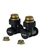 Узел нижнего подключения Kohr 1/2"x3/4" угловой, черный (LC 02025B)