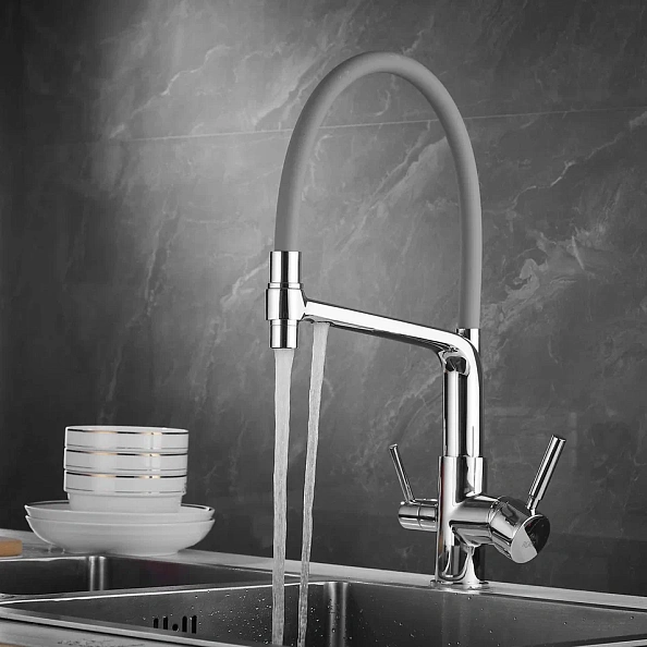 Смеситель для кухни Rose R658, хром