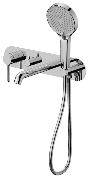 Смеситель Haiba  для ванны, встраевыемый, нержавеющая сталь  Хром аэратор BZ03 картридж 35мм BF13 переключатель повоторный 90 (HB64836)