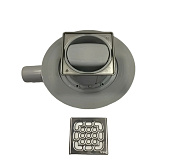 583248 Advantix трап, "сухой" затвор, решетка из нерж.100х100 мм (насадка с установ. рамкой из нержав., В=10-80 мм), 0,4 л/сек., пласт/серый