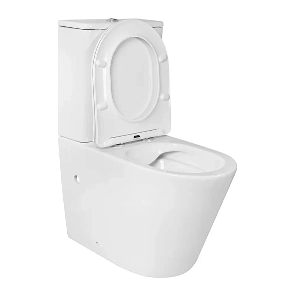 AQ2904-00 ВЕГА Унитаз напольный безободковый с бачком 630*390*825мм, горизонтальный выпуск, тонкое сиденье с механизмом плавного закрывания, крепеж