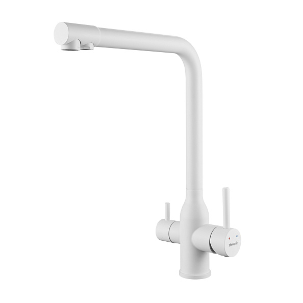 Смеситель для кухни с подключением фильтра Shevanik S248C, белый