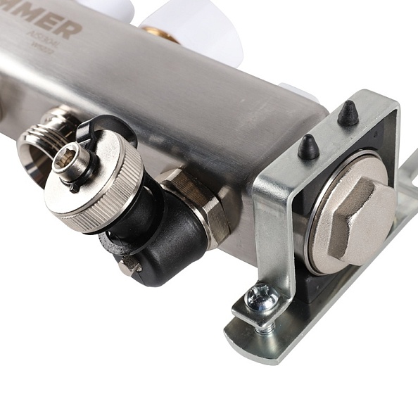 Коллектор Rommer 1"x3/4" на 4 контура с запорными клапанами (нерж. сталь) (RMS-3201-000004)