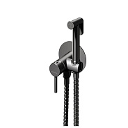 Гигиенический душ со смесителем встраиваемый Knotlor FHS01C1GM, вороненая сталь