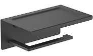 AQ4309MB ЛИБРА бумагодержатель с полкой, матовый черный