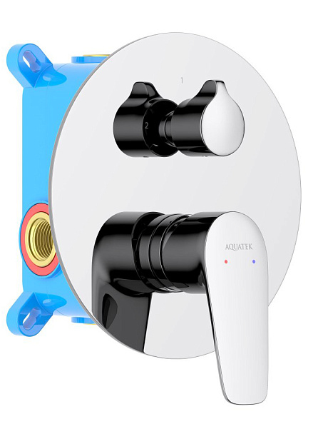 Смеситель для ванны 2 режима AQUATEK БЕТТА, внешняя и скрытая часть, хром AQ1146CR