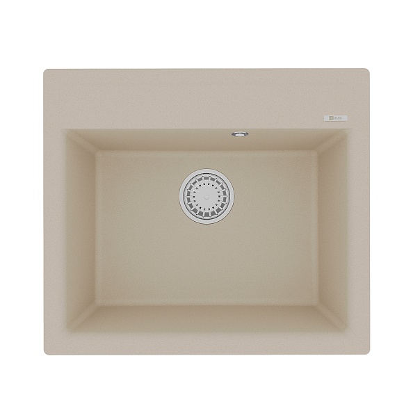 Кухонная мойка Lemark HANKA 570 врезная прямоугольная из кварцгранита цвет: Бежевый (9910014)