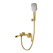 Смеситель Raglo R02.30.03 для ванны и душа настенный излив поворотный 15 см, сатин золотой