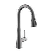 Смеситель для кухни BELZ, выдвижной излив, нержавеющая сталь, оружейная сталь  (B74816-3)