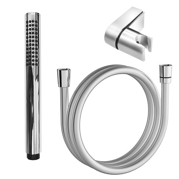 Душевой набор Azario: душевая лейка + держатель для лейки + ПВХ шланг для душа 1,2м, хром (CS00088967)