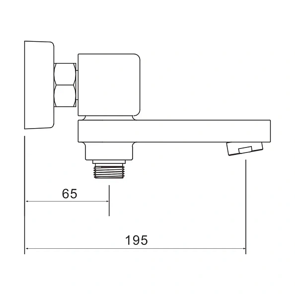 Смеситель для ванны Rose R1002, хром