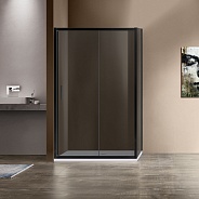 Душевой уголок Vincea Garda (VSR-1G9012CGB) 1200х900 мм, черный, стекло тонированное