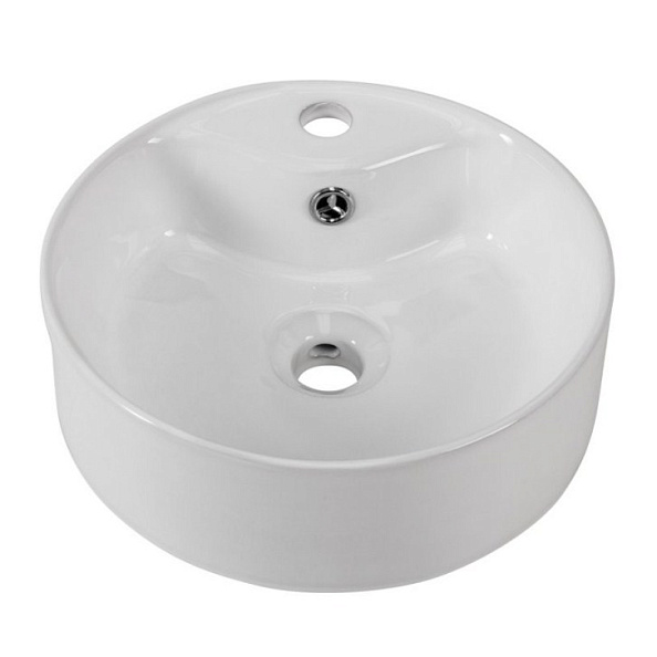 Раковина накладная керамическая BelBagno 370х370 круглая, белый глянцевый (BB1400)