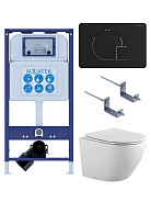 SET AQUATEK ЕВРОПА-069 4в1 (рама AQUATEK INS-0000025 +крепление KKI-0000002 +кнопка KDI-0000069 +унитаз AQ1901-00 +тонкое сиденье sc)